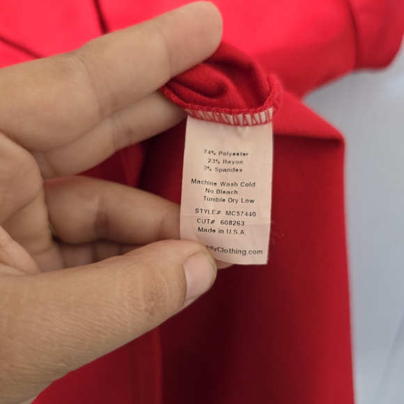 Rock Steady Red Retro 50's Pinup style Blouse Top Size Medium Rockabilly - Picture 4 of 5